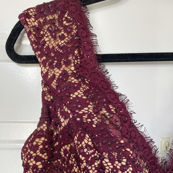 Jovani Wine Colored Satin Ballgown - Picture 4 of 10